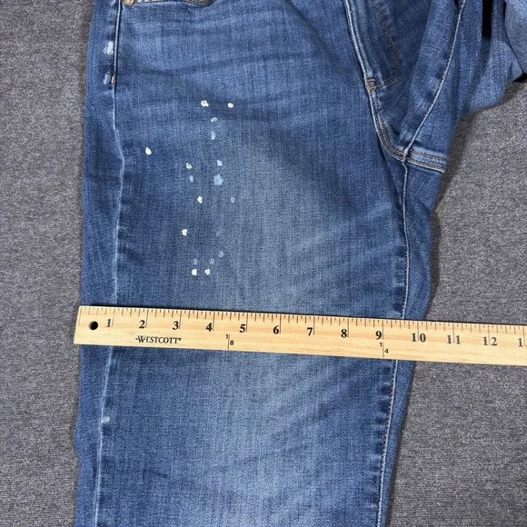 J Jill Boyfriend Straight Leg Ankle Jeans Womens 10 Mid Rise Medium Wash Paint - Picture 8 of 10